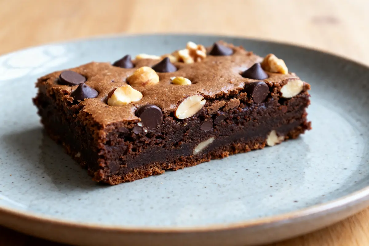 Brownie sans gluten facile au chocolat et noix croquantes