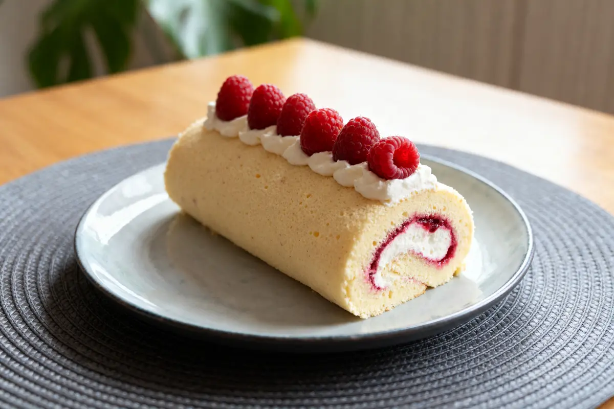 Bûche roulée à la framboise facile et gourmande pour Noël
