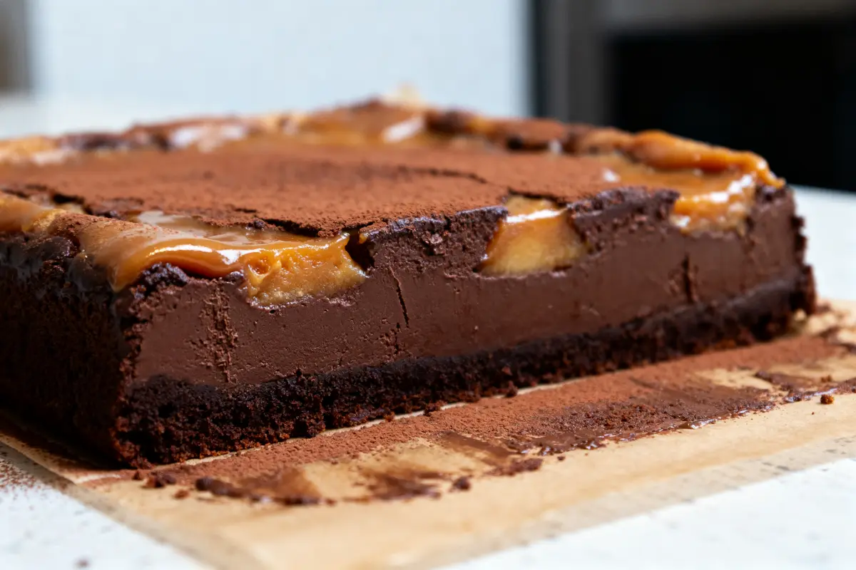 Cake au chocolat et caramel moelleux au beurre salé