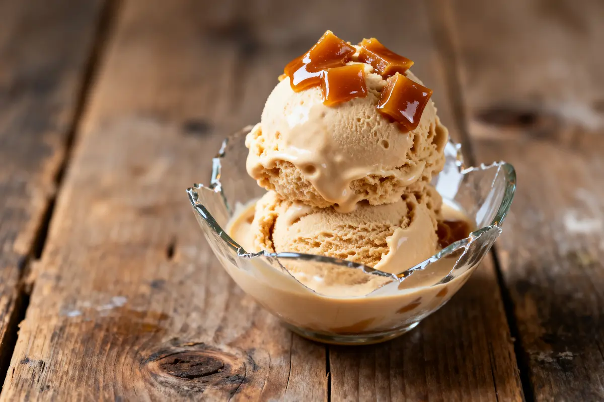 Glace au caramel beurre salé maison : Recette facile et gourmande