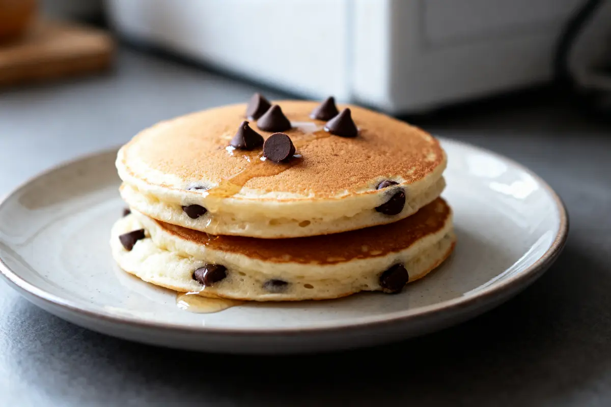 Pancakes aux pépites de chocolat : Recette simple &amp; fluffy